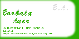 borbala auer business card