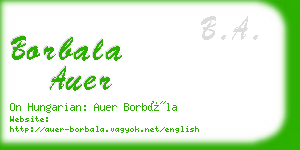 borbala auer business card